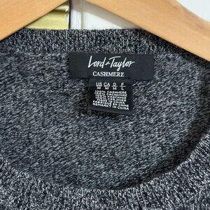 Heather Charcoal Gray Lord & Taylor 100% cashmere sweater L
